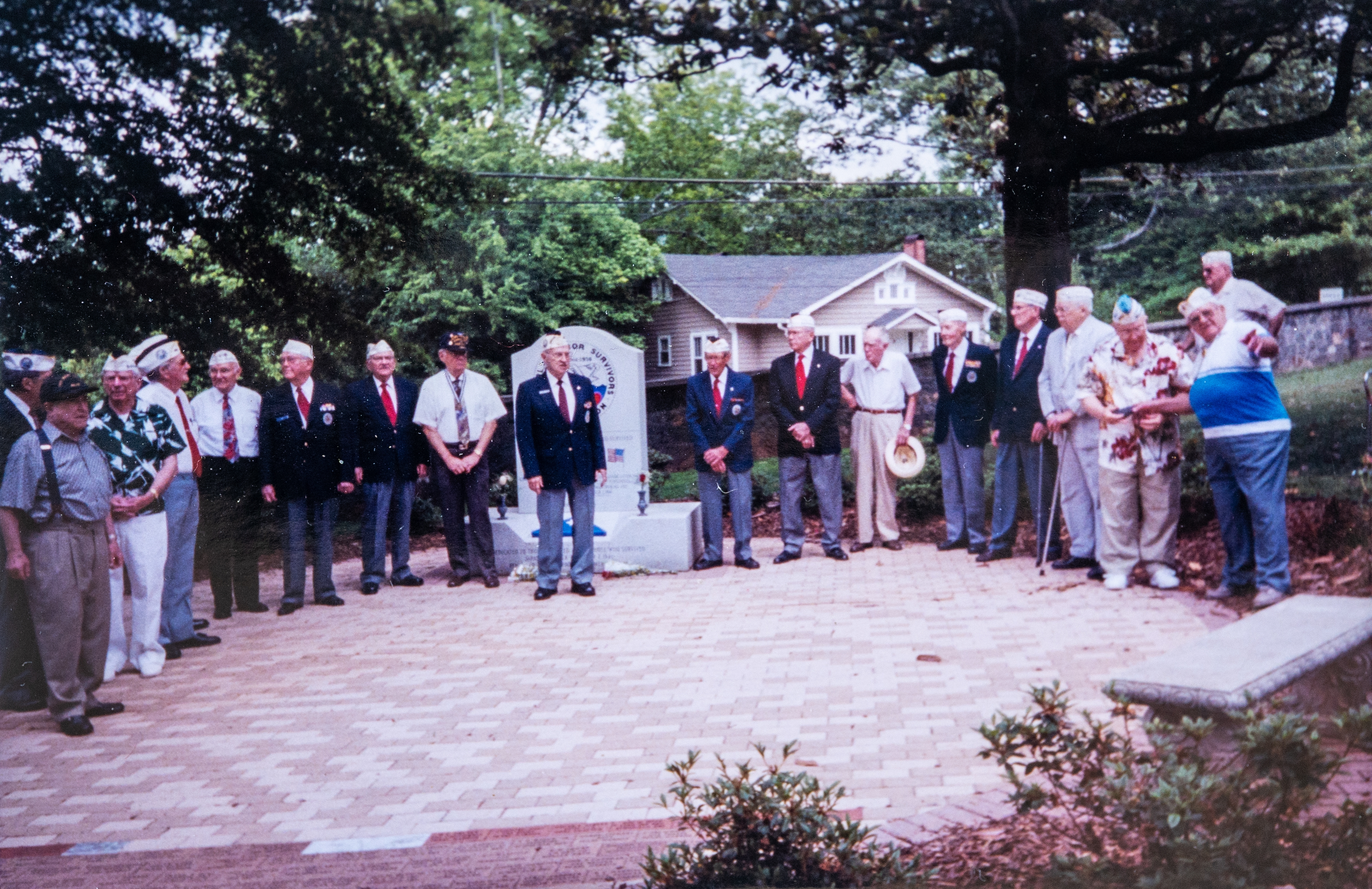 The Pearl Harbor Survivors monument at Marietta National Cemetery